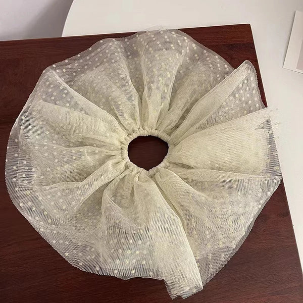 Oversized Lace French Hair Scrunchie Women Elastic Ponytail Holder Headbands Bands Hair Accessories