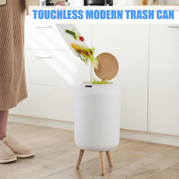 Automatic Trash Can With Lid Small Plastic Smart Motion Sensor For Bedroom Bathroom Kitchen Office Rubbish Bins