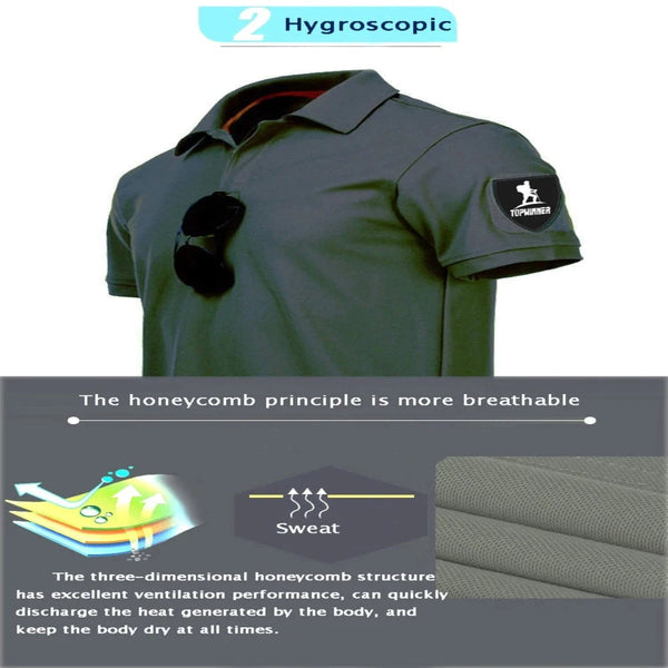 Mens Quick Dry Embroidered Polo Shirts Custom Plus Size Tactical T Shirts