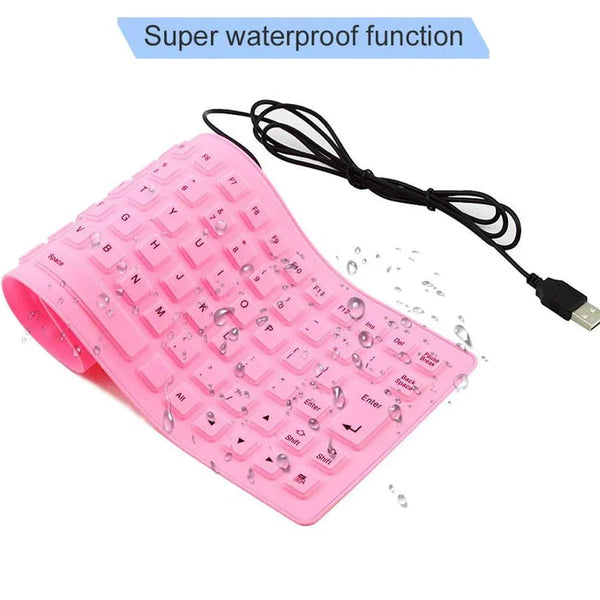 Foldable Silicone Keyboard Usb Wired 85 Keys Waterproof Rollup Silent Typing Soft Touch For Pc Notebook Laptop Keyboards & Keypads