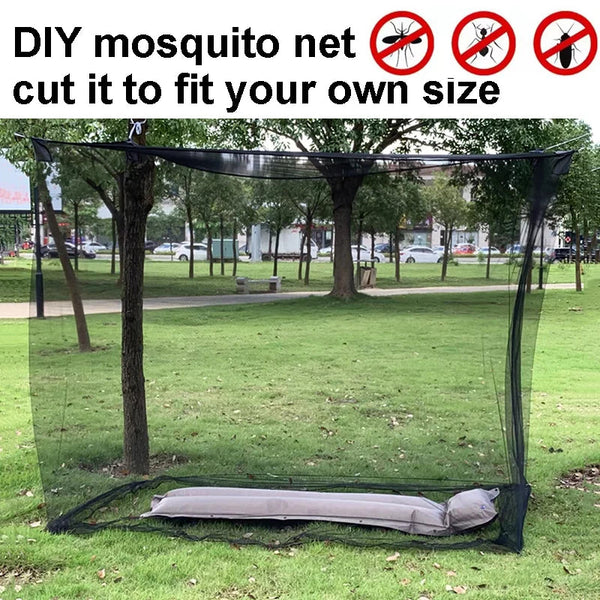 Diy Mosquito Netting 3X5/15M Outdoor Camp Tent Garden Picnic Black Cut Fit Size Insect Nets & Repellents