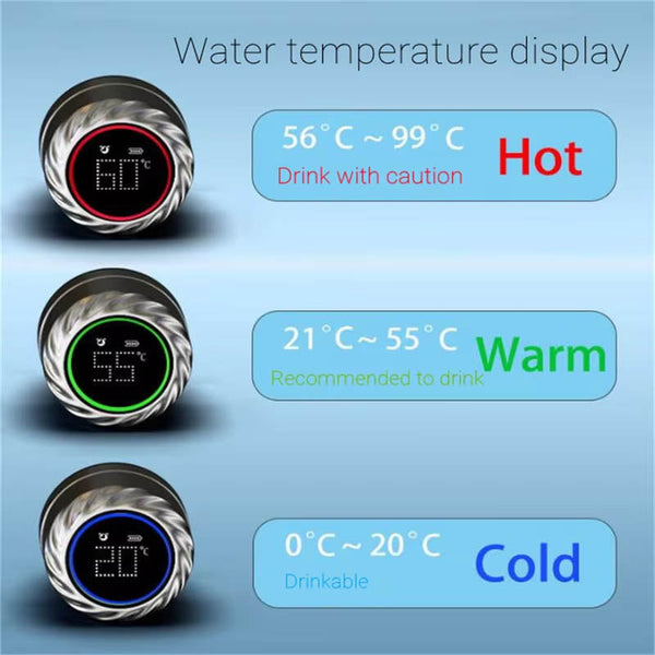 Smart Water Bottle Uv Self Cleaning Digital Thermal Cup Drink Reminder Stainless Steel Thermos With Temperature Display Water Bottles & Vacuum Flasks