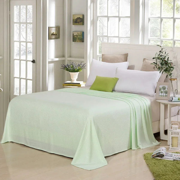 Summer Cooling Bamboo Fiber Blanket Thin Breathable Throw For Bed Sofa Travel Blankets