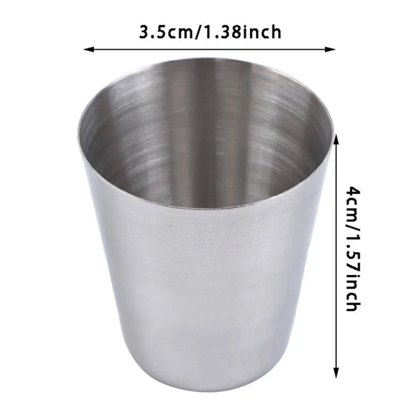 4/6Pcs Stainless Steel Cups Mini Shot Glass Beer Metal Wine Coffee Tumbler Tea Milk Mugs Camping Hiking Portable Set Cups Mugs & Glasses