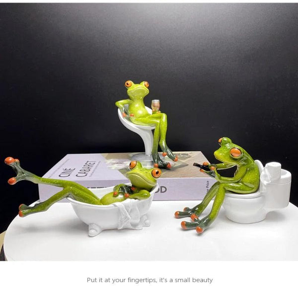 Figurine Nordic Bathtub Frog Resin Sculpture For Living Room Decoration Sculptures & Figurines