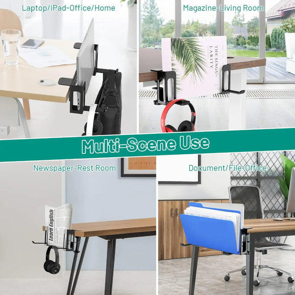 Steel Clamp Desk Side Laptop Holder Home Office Hanging Organizer Stands Holders & Car Mounts