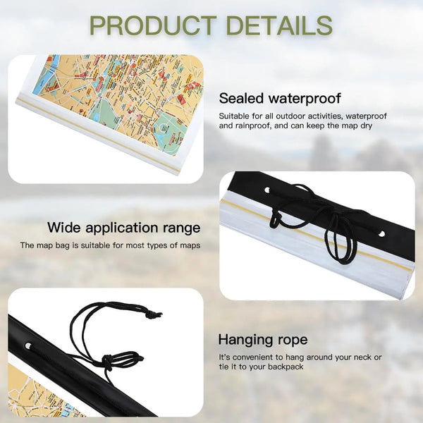 Map Case Transparent Waterproof Pvc Stationery Storage Holder Cover Camping Fishing Picnic Mountaineering Pocket Bag Waist Packs & Bags
