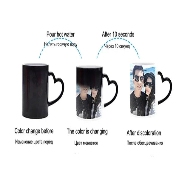 Custom Photo Magic Mug Coffee Unique Gift Color Change Ceramic Cup Personalized Gifts Funny Cups Mugs