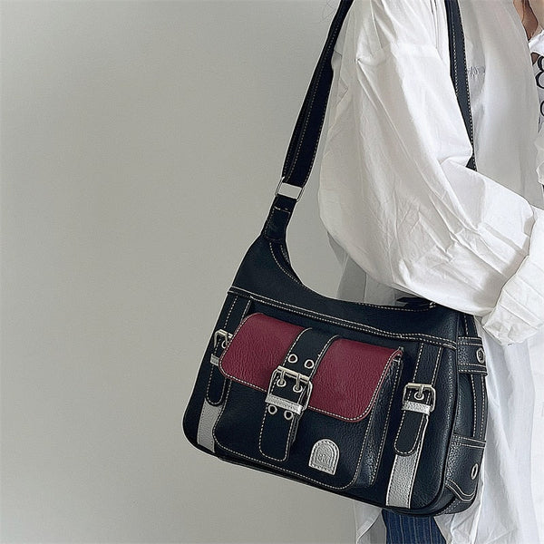Y2k Retro Shoulder Bags Contrast Colour Vintage Messenger For Women Women's Bags & Handbags