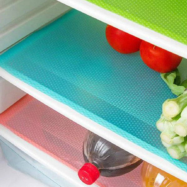 4Pcs Eva Waterproof Fridge Mat Washable Kitchen Liner Anti Oil Drawer Pad Refrigerator & Freezer Parts