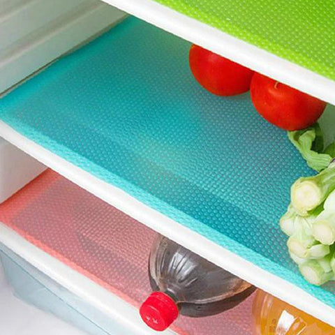 4Pcs Eva Waterproof Fridge Mat Washable Kitchen Liner Anti Oil Drawer Pad Refrigerator & Freezer Parts