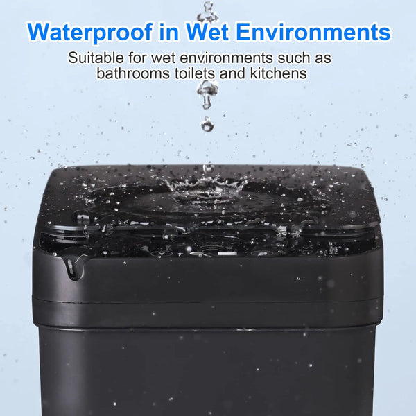 Bathroom Touchless Trash Can 12L Automatic Motion Sensor Lid Odor Proof Bin Rubbish Bins
