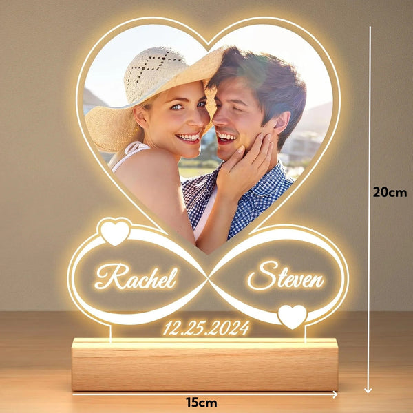 Personalized 3D Photo Acrylic Lamp Customized Text Night Light Bedroom Wedding Valentine's Day Anniversary Birthday Gift Night Lights