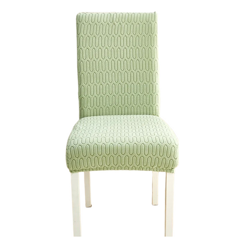 Chair Cover Light Green Wavey Lines Design Elastic Material For Garden Slipcovers