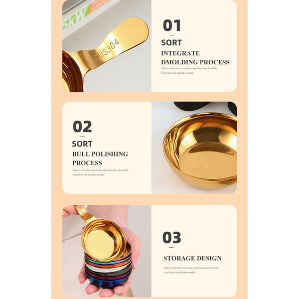 Silver Stainless Steel Sauce Dish Mini Tray Dipping Bowl Set Of Two Bowls