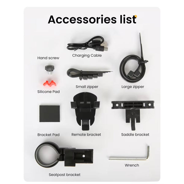 Antusi A8 Wireless Bike Rear Light Bell Anti Theft Alarm & Auto Brake Taillight Lights & Reflectors