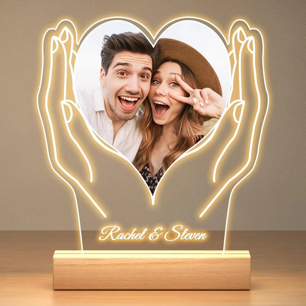 Personalized 3D Photo Acrylic Lamp Customized Text Night Light Bedroom Wedding Valentine's Day Anniversary Birthday Gift Night Lights