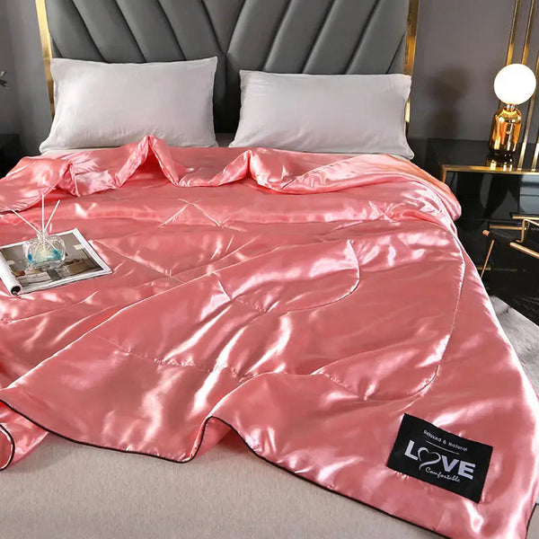 4 Styles Silky Cooling Blanket Thin Quilt Smooth Comforter Bed Cover Blankets