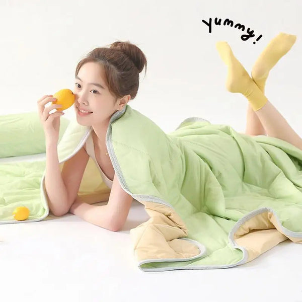 Summer Cooling Three Layers Throw Quilt For Air Conditioner Use Blankets