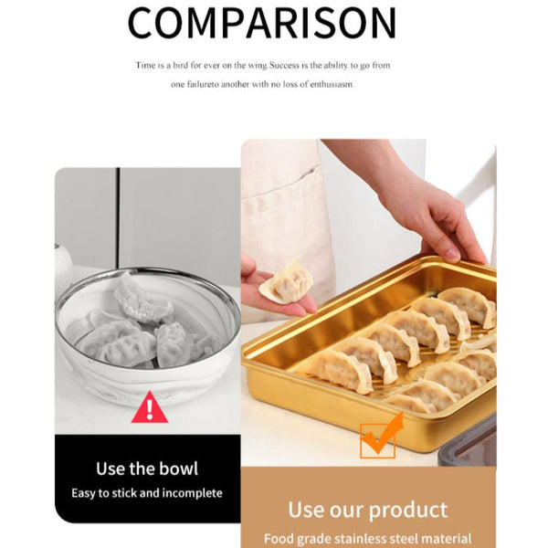 Rose Gold Food Grade Stainless Steel Crisper Box With Lid For Storage Food Storage Containers