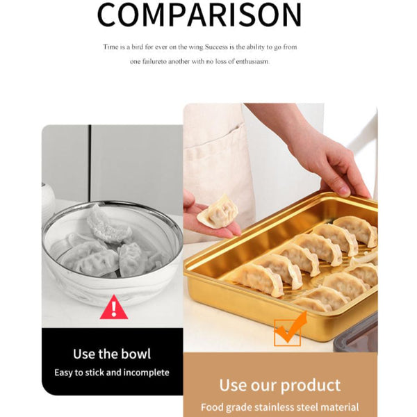 Gold Food Grade Stainless Steel Crisper Box Storage With Lid For Kitchen Organisation Food Storage Containers