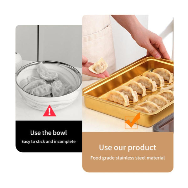 Silver Food Grade Stainless Steel Crisper Box Storage With Lid 33.3 X 23 Centimetre Food Storage Containers