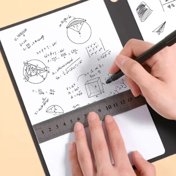 A5 Reusable Whiteboard Notebook Set With Pen Erasing Cloth Leather Memo Pad Weekly Planner Portable Stylish Office Notebooks