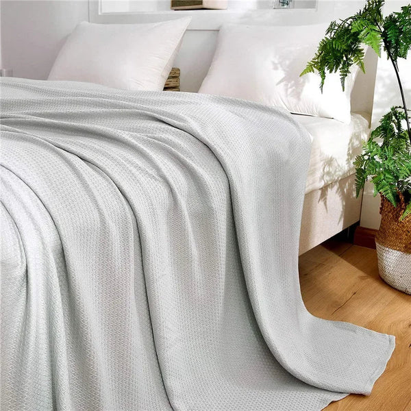 Summer Cooling Bamboo Fiber Blanket Thin Breathable Throw For Bed Sofa Travel Blankets
