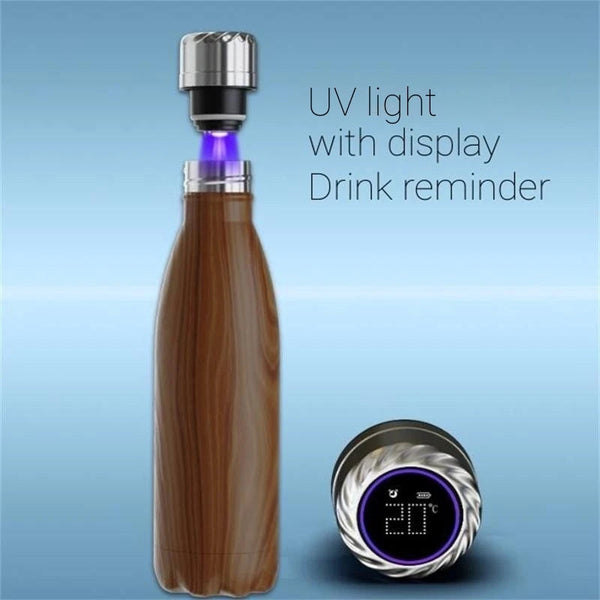 Smart Water Bottle Uv Self Cleaning Digital Thermal Cup Drink Reminder Stainless Steel Thermos With Temperature Display Water Bottles & Vacuum Flasks