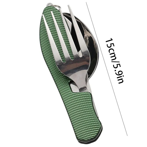 Foldable Camping Utensil Set Multi Functional Knife Fork Spoon Combo Outdoor Activities And Sports Picnic Travel Camping Cooking Utensils