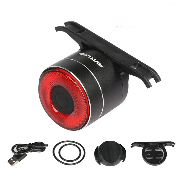 Antusi A8 Wireless Bike Rear Light Bell Anti Theft Alarm & Auto Brake Taillight Lights & Reflectors