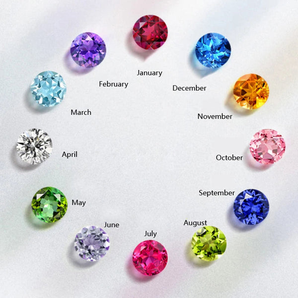 Personalized 1 8 Birthstone Family Mothers Cubic Zirconia Custom Engraved Name Jewelry For Women Grandma Couple Rings