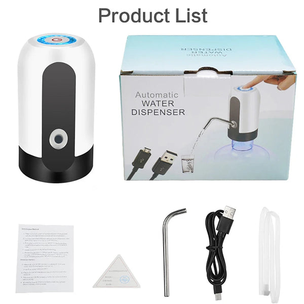 Automatic Drinking Water Pump With Switch And Usb Charging Mini Electric Dispenser For Universal 5 Gallon Bottle Water Dispensers