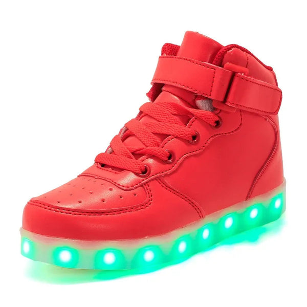High Top Led Shoes Gold Silver Adult Plus Size Glossy Light Colorful Flashing Casual Wholesale From Manufactur Athletic Shoes