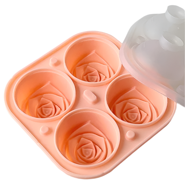 Elegant Rose Shaped Ice Cube Mold Reusable Silicone Icetray Flower Ball Food Grade For Effortless Dessert Summer Drinks Ice Cubes Trays & Moulds