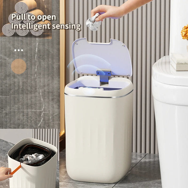 24L Smart Sensor Trash Can Bathroom Electronic Garbage Bucket Automatic Intelligent Dustbin For Kitchen Toilet Wastebaske Rubbish Bins