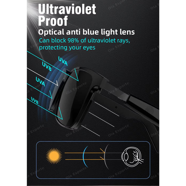 Hot For Xiaomi Smart Glasses Men 2In1 Uv Protection Portable Polarized Anti Blue Light Black Frame White Lenses Music Sunglasses