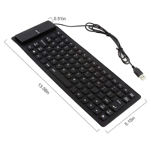Foldable Silicone Keyboard Usb Wired 85 Keys Waterproof Rollup Silent Typing Soft Touch For Pc Notebook Laptop Keyboards & Keypads