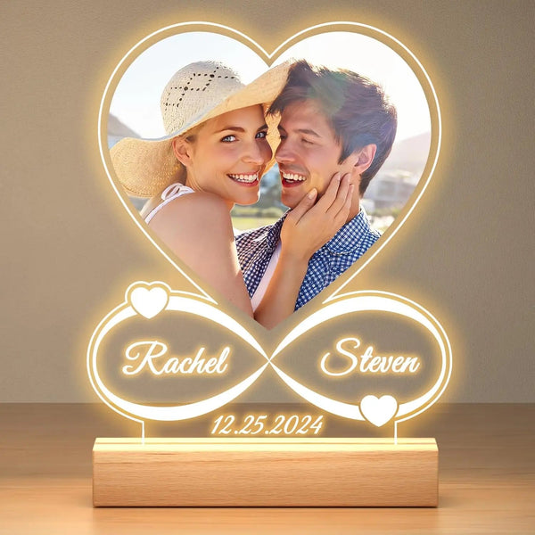 Personalized 3D Photo Acrylic Lamp Customized Text Night Light Bedroom Wedding Valentine's Day Anniversary Birthday Gift Night Lights