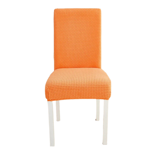 Chair Cover Orange Micro Knitted Design Elastic Material For Dining Room Slipcovers