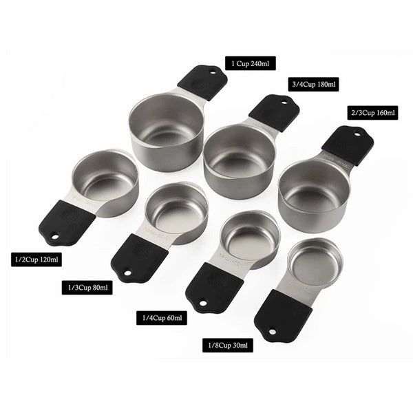 16Pc Magnetic Stainless Steel Measuring Cups & Spoons Set 7 Heavy Duty Cups8 Double Sided With Leveler Measuring Cups Jugs & Spoons