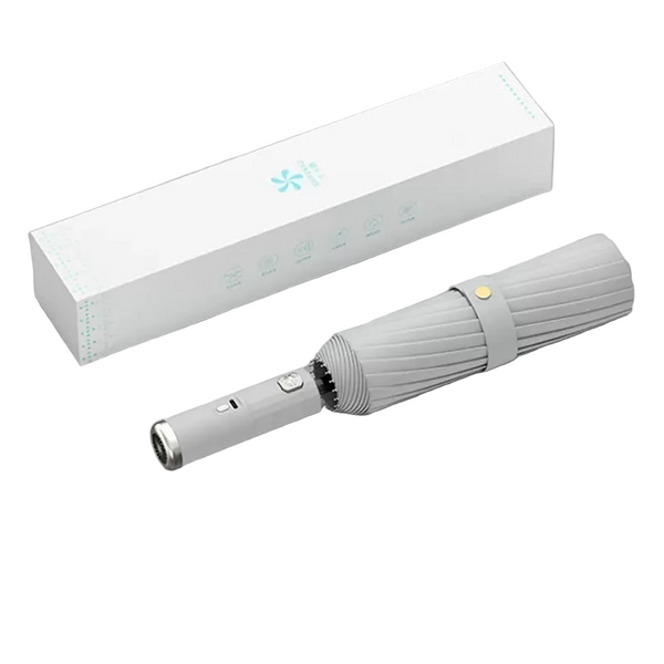 Come With Fan Umbrella Ten Bones Automatic Folding Sunblock Shade Double Cooling Rain And Sunshine Umbrellas