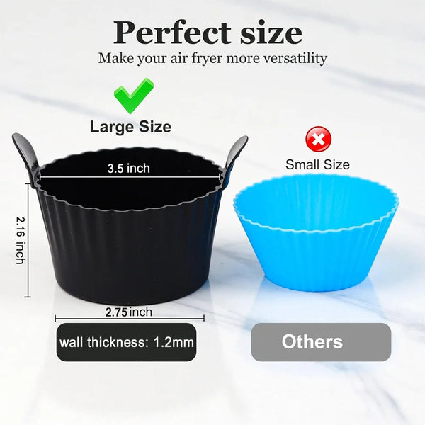 Silicone Air Fryer Egg Poacher Cupcake Baking Cups Ramekins Ovens Basket Air Fryer Accessories