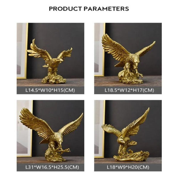 Sculptures & Figurines Home Figurine Golden Eagle Statue Resin Living Room Decoration Accessories Gifts