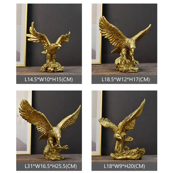 Home Figurine Golden Eagle Statue Large Resin For Living Room Desktop Decoration Sculptures & Figurines