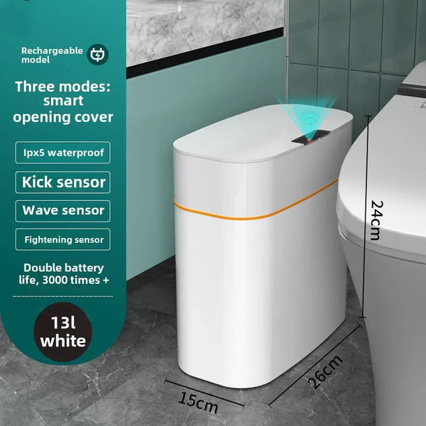 Automatic Smart Trash Can Inductive Household Versatile New Living Room Light Luxury Electric Toilet Sanitary Bucket Rubbish Bins