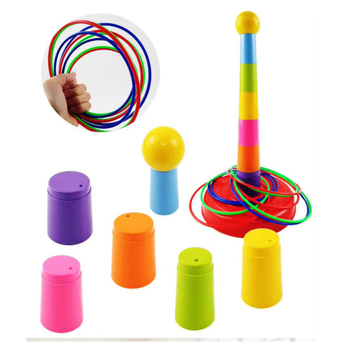 Children Throw Circle Game Ferrule Stacked Toys Fun Indoor Outdoor Parent Interactive Layers Early Education Gift Blankets & Throws