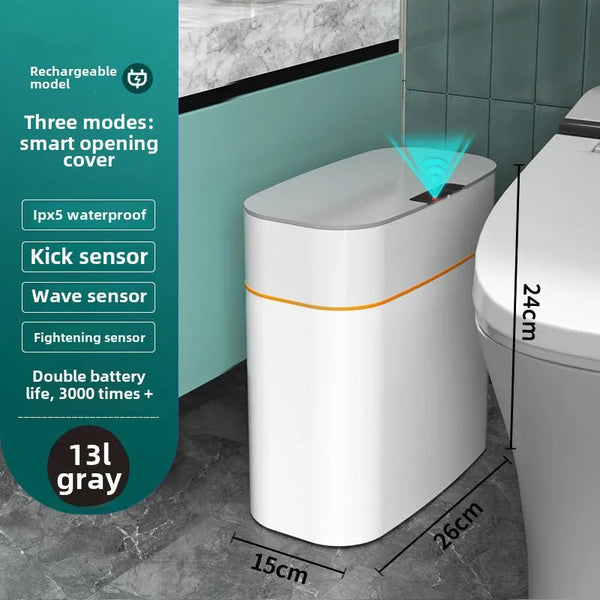 Automatic Smart Trash Can Inductive Household Versatile New Living Room Light Luxury Electric Toilet Sanitary Bucket Rubbish Bins