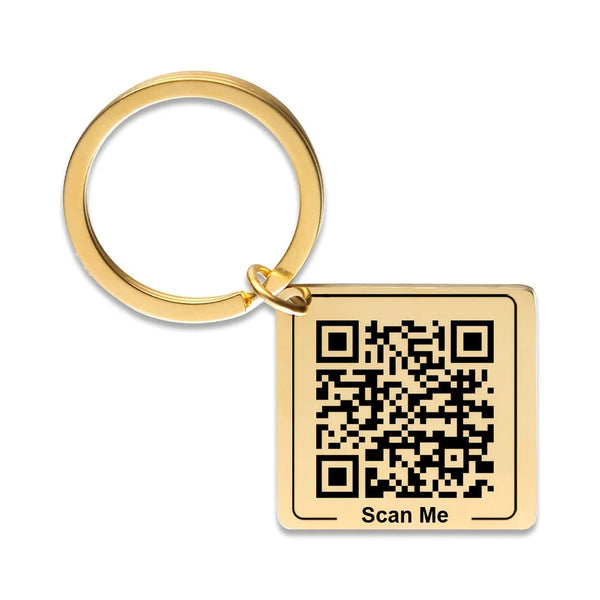 Customized Stainless Steel Qr Code Keychain Personalized Business Card Company Introduction Party Wedding Gift Accessories Keyrings