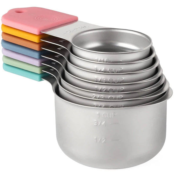 Magnetic Measuring Cups Set Heavy Duty Metal For Dry And Liquid Ingredients (Multicolor) Measuring Cups Jugs & Spoons